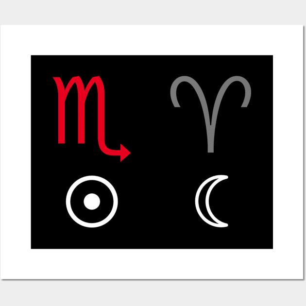 Scorpio Sun Aries Moon Zodiac Sign Wall Art by Horosclothes